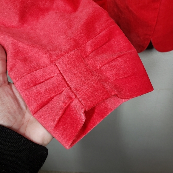 Apostrophe Red Velvet Fully Lined One Button Front Blazer Size 6 - Picture 5 of 10